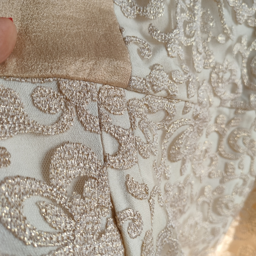 Korean Gold and Beige Embroidered Dress - Picture 12 of 14